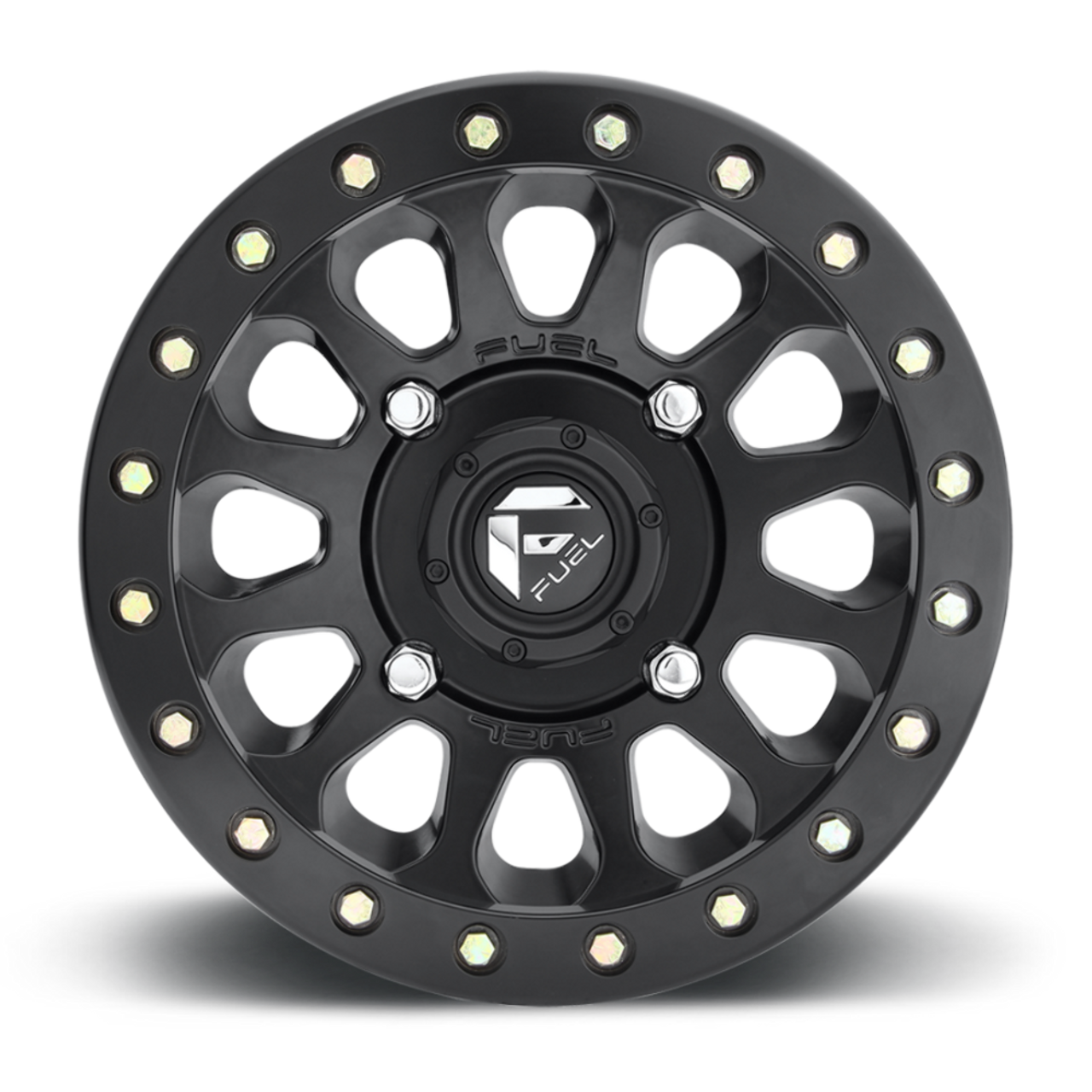 Set 4 Fuel UTV D920 Vector Beadlock 15x7 4x156 Matte Black Wheels 15" 13mm Rims