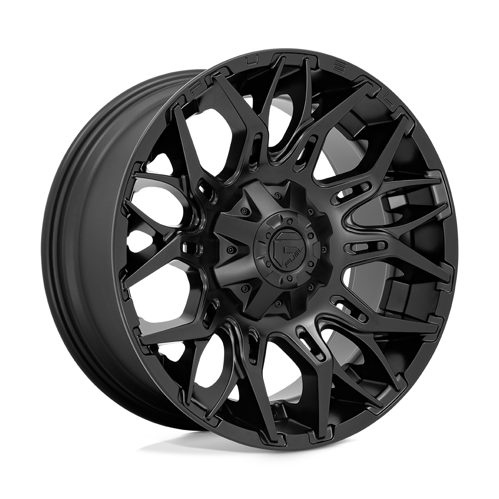 Set 4 Fuel D772 Twitch 22x12 5x4.5 5x5 Blackout Wheels 22" -44mm Rims