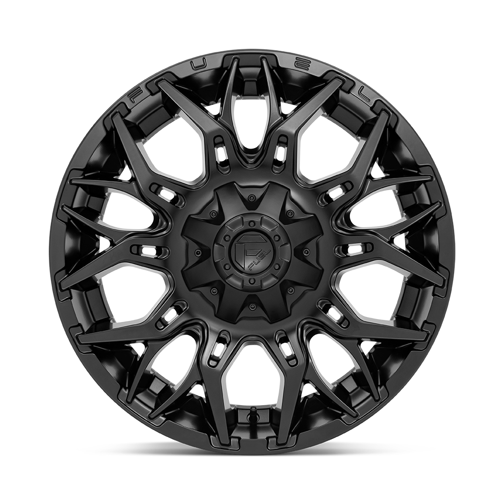 Set 4 Fuel D772 Twitch 22x12 5x4.5 5x5 Blackout Wheels 22" -44mm Rims