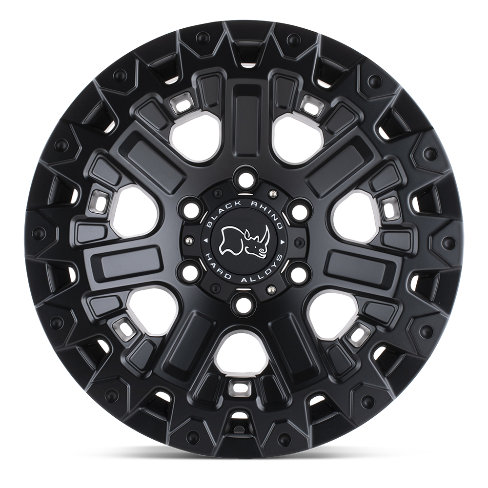 Set 4 Black Rhino Ozark 17x9.5 6x5.5 Matte Black Wheels 17" -18mm Rims