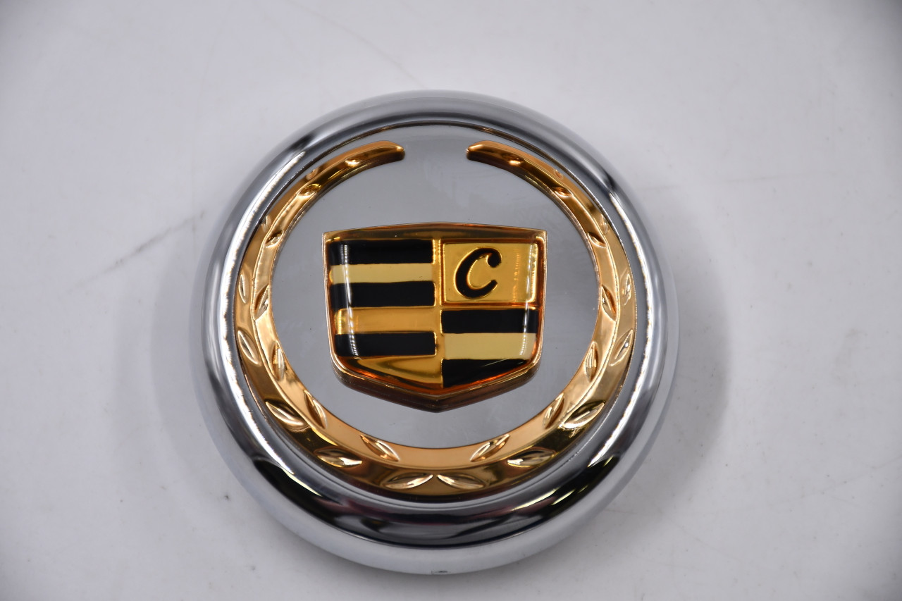 AfterMarket Chrome w/ Gold, Black Logo Wheel Center Cap Hub Cap 11299(AM) 2.5" AfterMarket Snap in Fits Cadillac
