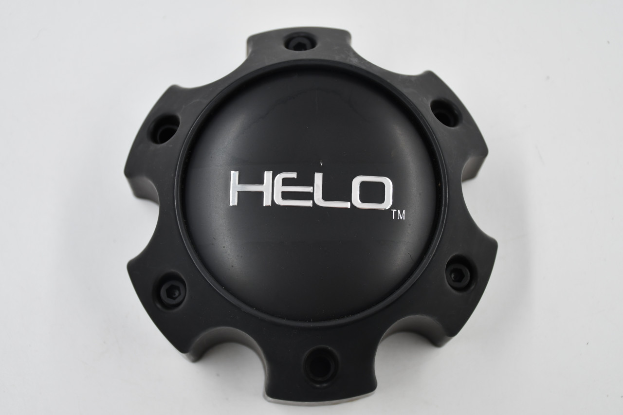 Helo Satin Black w/ Chrome Logo Wheel Center Cap Hub Cap 1079L145(HE6LUG) 5.625" Helo 6 Lug