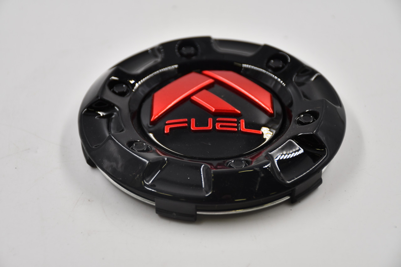 Fuel Gloss Black w/ Gloss Red Logo Wheel Center Cap Hub Cap CAP M-447(Red) 4.25" Fuel Snap in