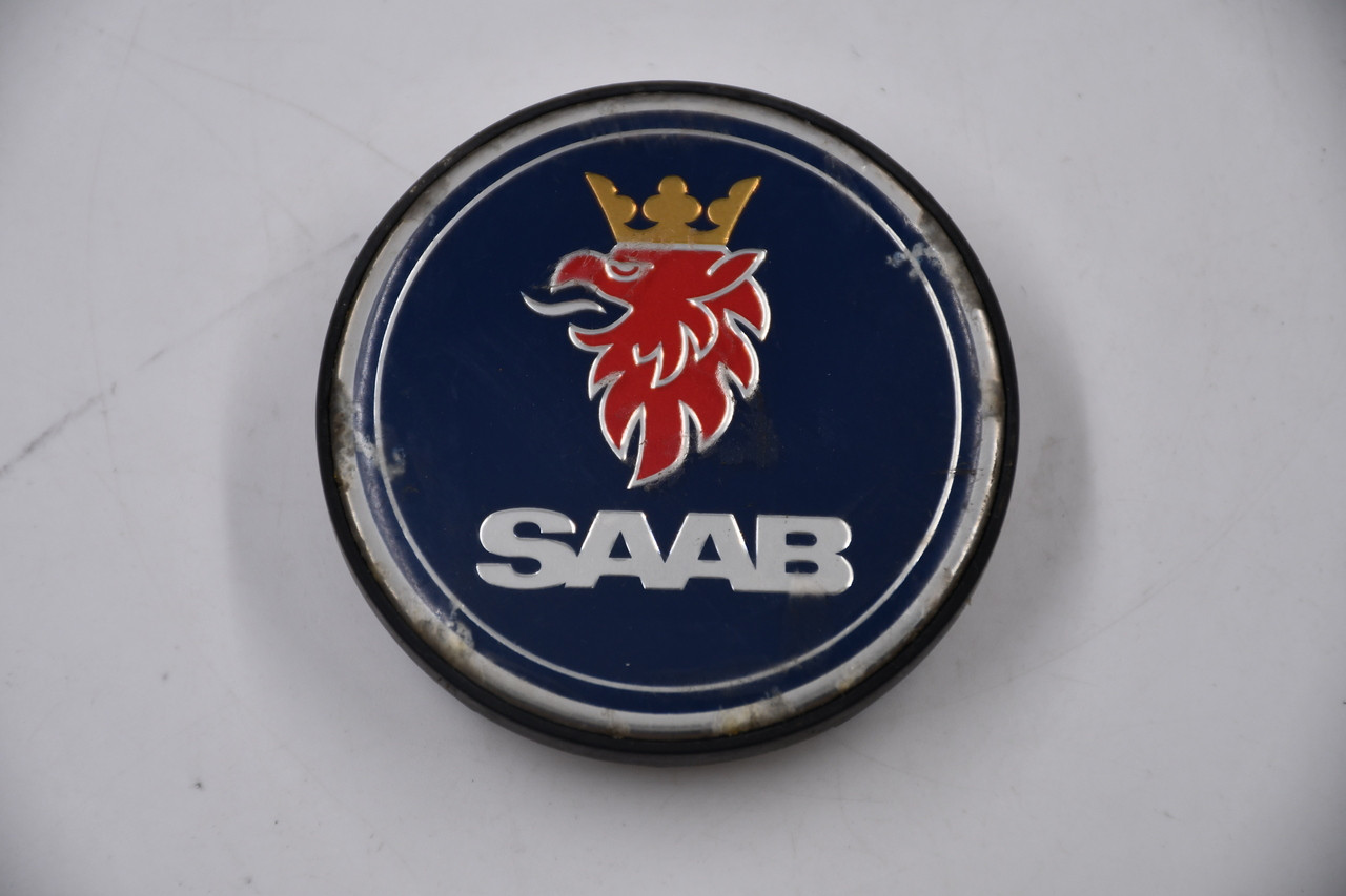 SAAB Black Edge, Blue,Chrome, Gold, Red Logo Wheel Center Cap Hub Cap 5236294 2.5" SAAB Snap in