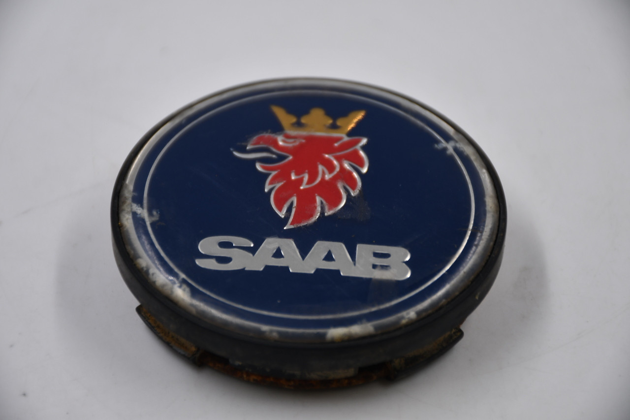 SAAB Black Edge, Blue,Chrome, Gold, Red Logo Wheel Center Cap Hub Cap 5236294 2.5" SAAB Snap in