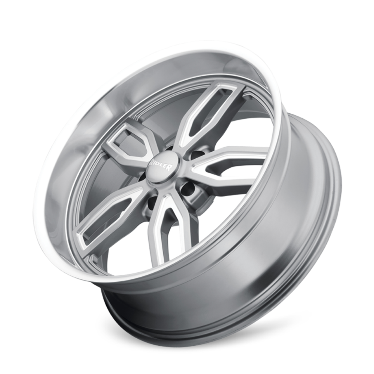 18" Ridler 608 18x9 Grey W Milled Spokes & Diamond Lip 5x4.5 Wheel 0mm Rim