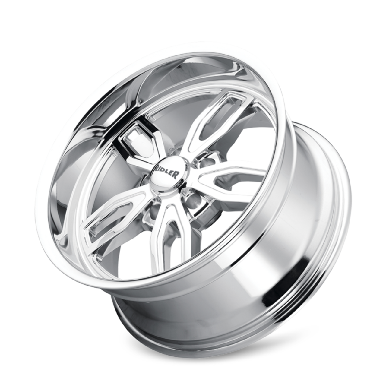 20" Ridler 608 20x10 Chrome 5x5 Wheel 0mm Rim For Jeep Chevy GMC