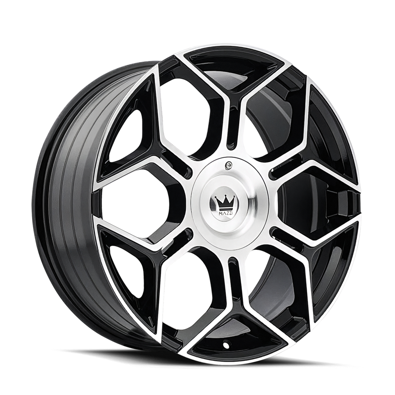 20" Mazzi Libra 20x8.5 Gloss Black Machined 5x110 5x115 Wheel 35mm Car Suv Rim