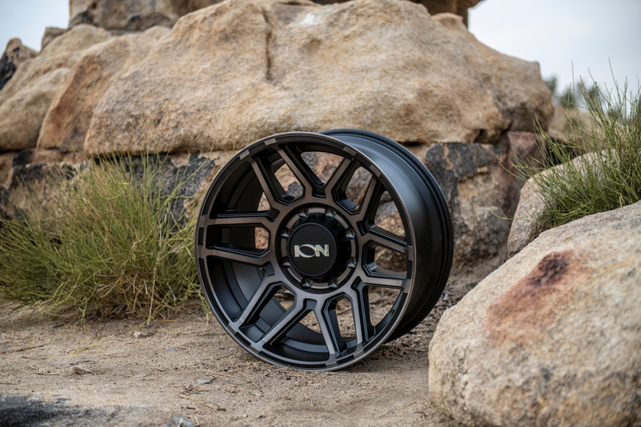 Set 4 20" Ion 146 20x9 Matte Black W Machined Dart Tint 8x170 Wheels 0mm Rims
