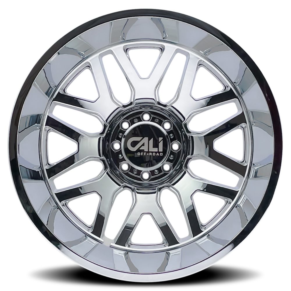 22" Cali Off-Road Invader Rear Dually 22x8.25 Chrome 8x6.5 Wheel -232mm Rim