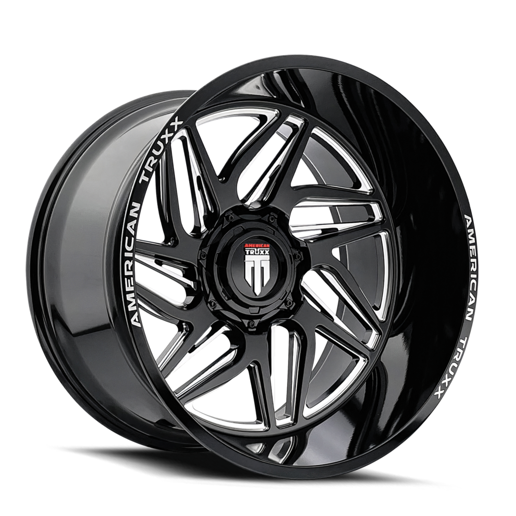 22" American Truxx Goliath 22x12 Black Milled 6x135 6x5.5 Wheel -44mm Rim