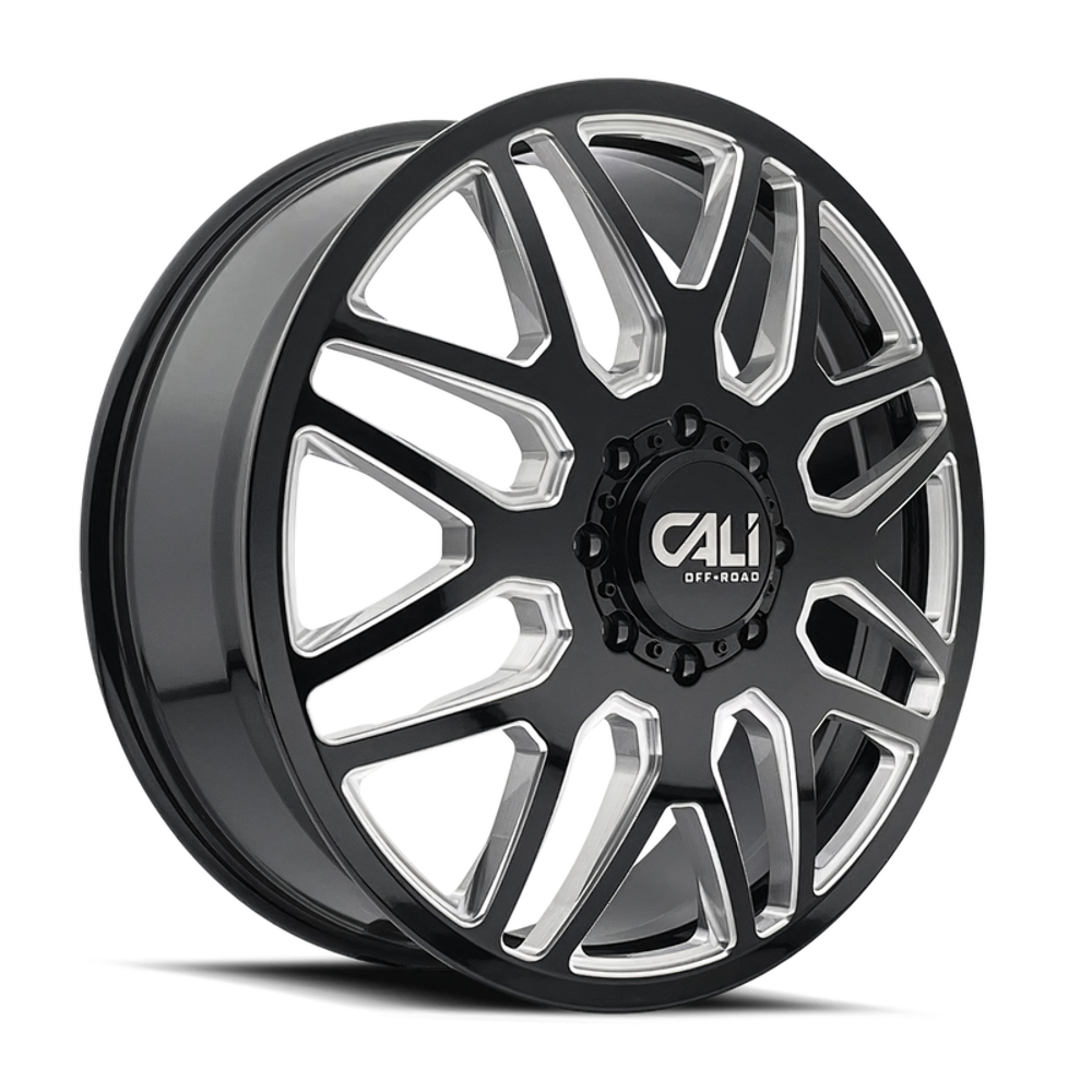 24" Cali Off-Road Invader Front Dually 24x8.25 Black Milled 8x200 Wheel 115mm