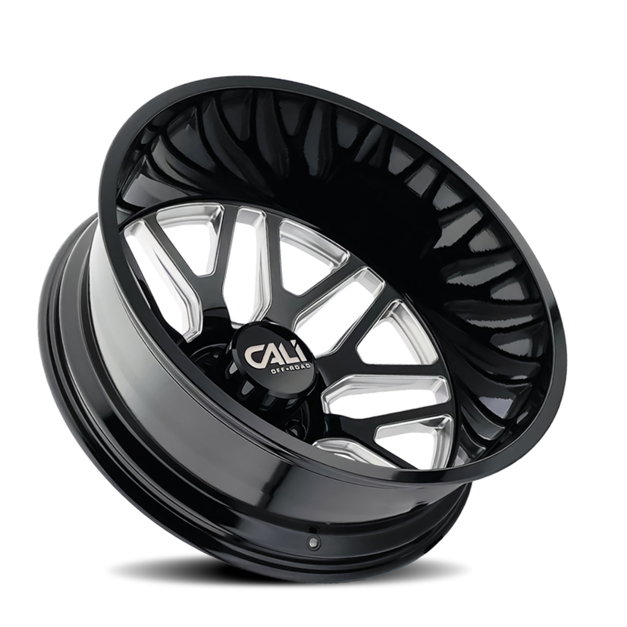 24" Cali Off-Road Invader Rear Dually 24x8.25 Black Milled 8x6.5 Wheel -232mm 24" Cali Off-Road Invader Rear Dually 24x8.25 Black Milled 8x6.5 Wheel -232mm