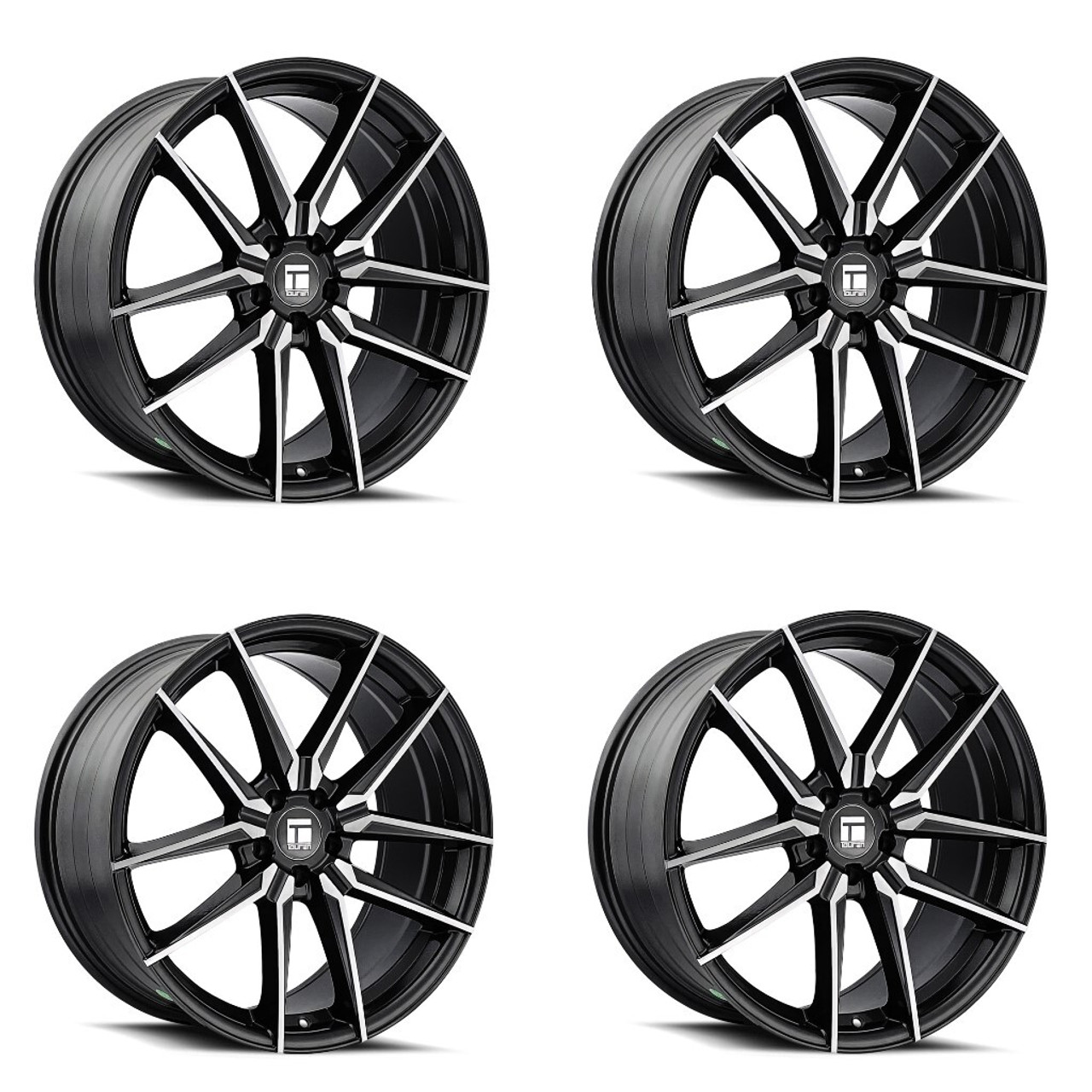 Set 4 19" Touren TR94 19x8.5 Brushed W  Dark Graphite Window 5x4.5 Wheels 35mm Set 4 19" Touren TR94 19x8.5 Brushed W  Dark Graphite Window 5x4.5 Wheels 35mm