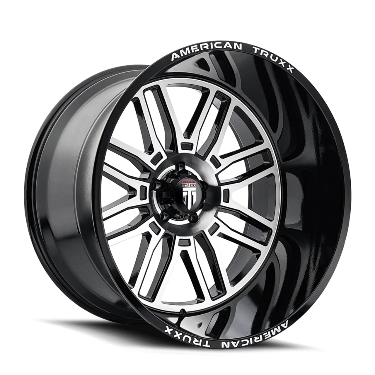 Set 4 22" American Truxx Restless 22x12 Black Machined 6x5.5 Wheels -44mm Rims