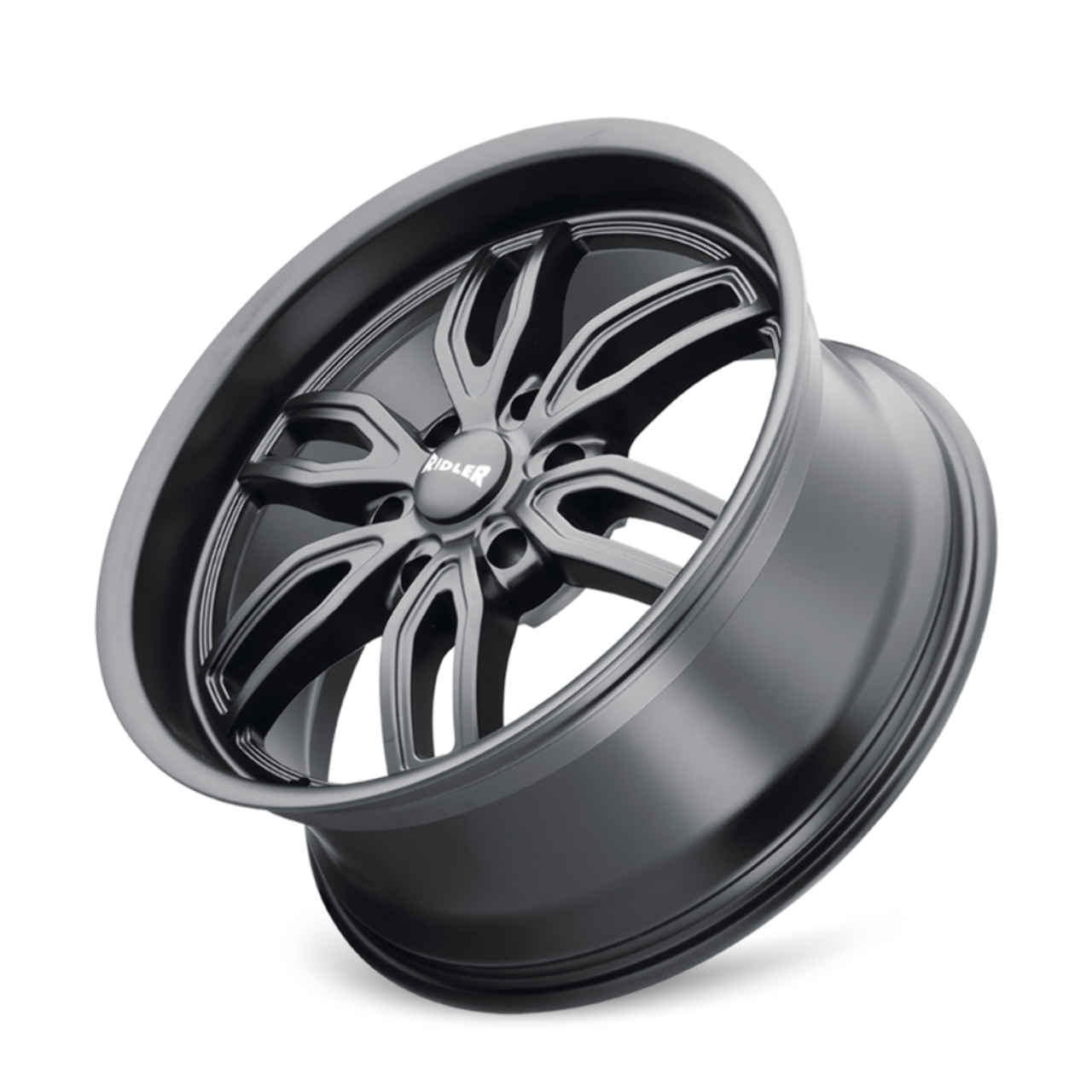 Set 4 22" Ridler 609 22x9.5 Matte Black 6x5.5 Wheels 30mm Rims For Chevy GMC Ram