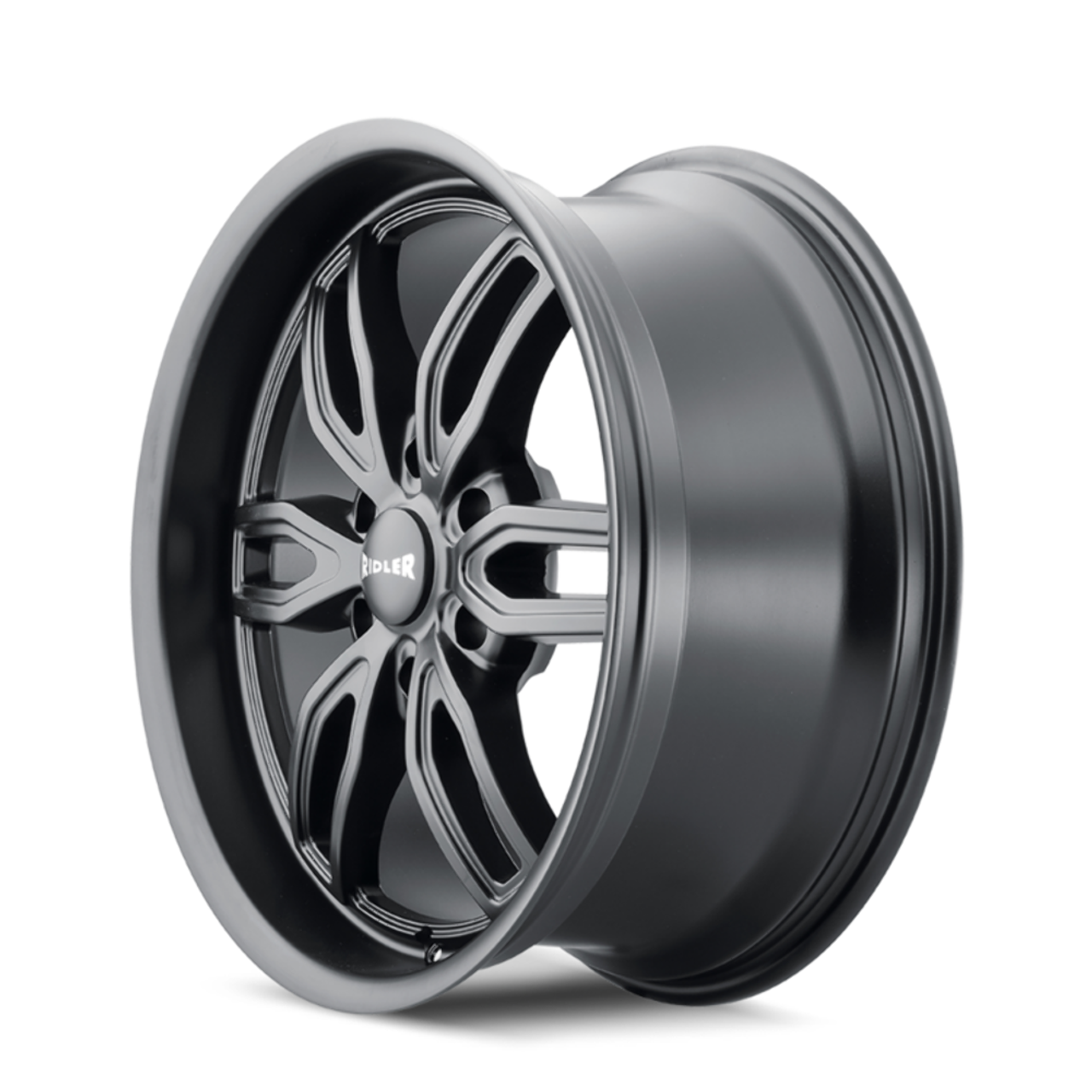 Set 4 22" Ridler 609 22x9.5 Matte Black 6x5.5 Wheels 30mm Rims For Chevy GMC Ram