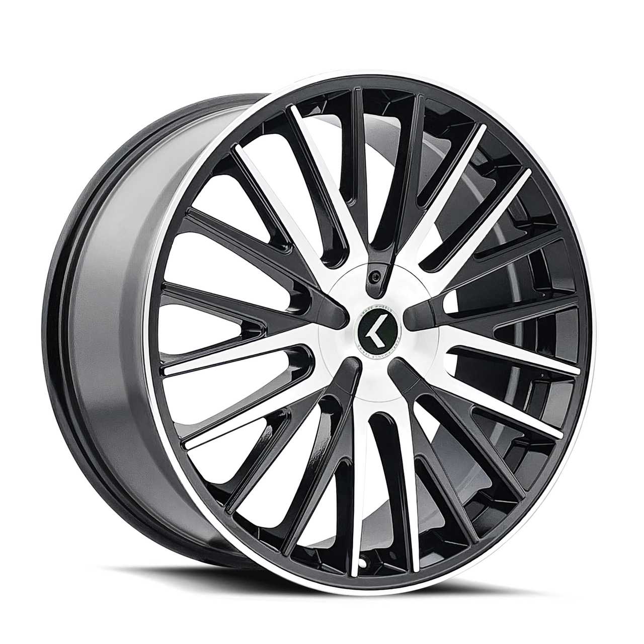 Set 4 22" Kraze Double Down 22x8.5 Black Machined 5x115 5x120 Wheels 38mm Rims