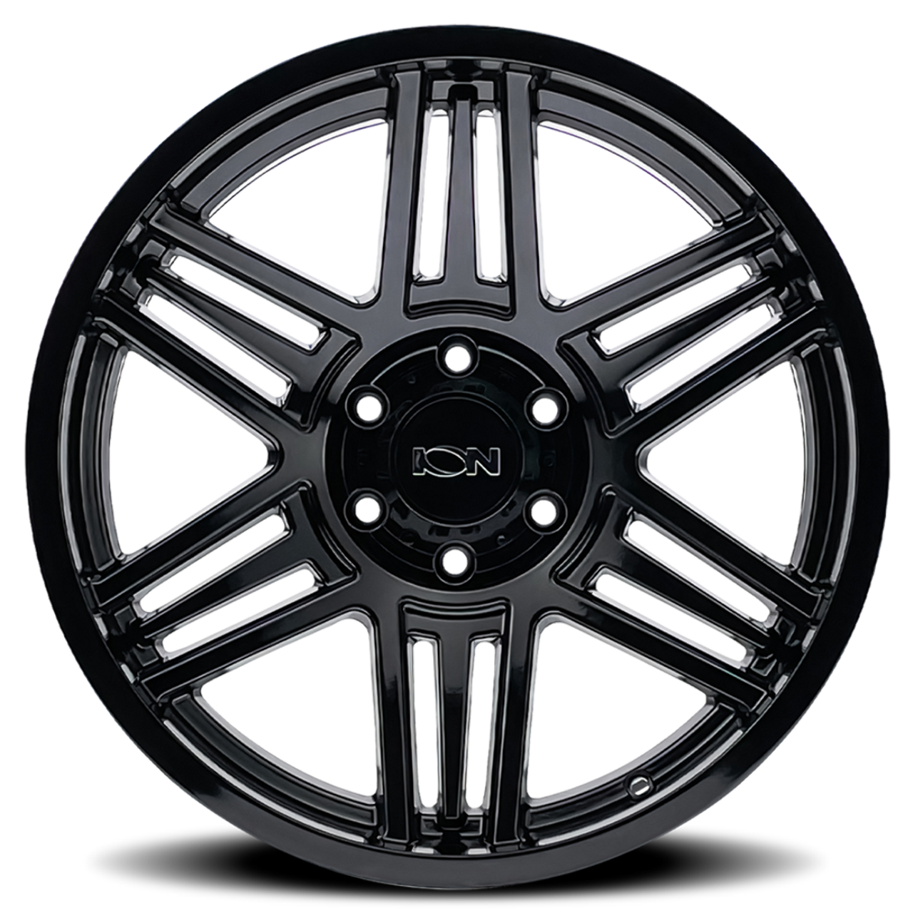 Set 4 20" Ion 147 20x9 Gloss Black 8x180 Wheels 0mm For Chevy GMC Truck Rims