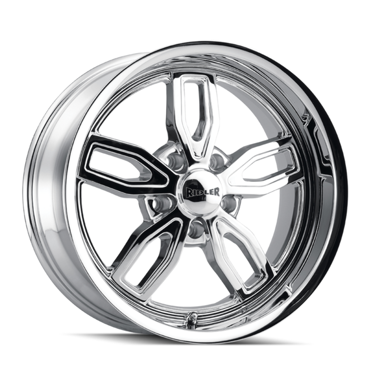 Set 4 18" Ridler 608 18x8 Chrome 5x4.5 Wheels 0mm Rims For Ford Jeep Truck