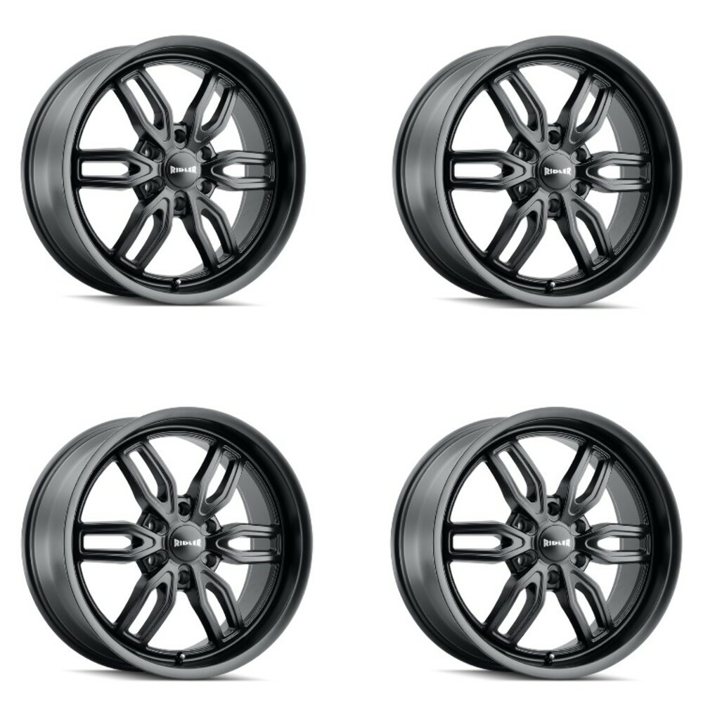 Set 4 20" Ridler 609 20x9 Matte Black 6x135 Wheels 30mm Rims For Ford Lincoln