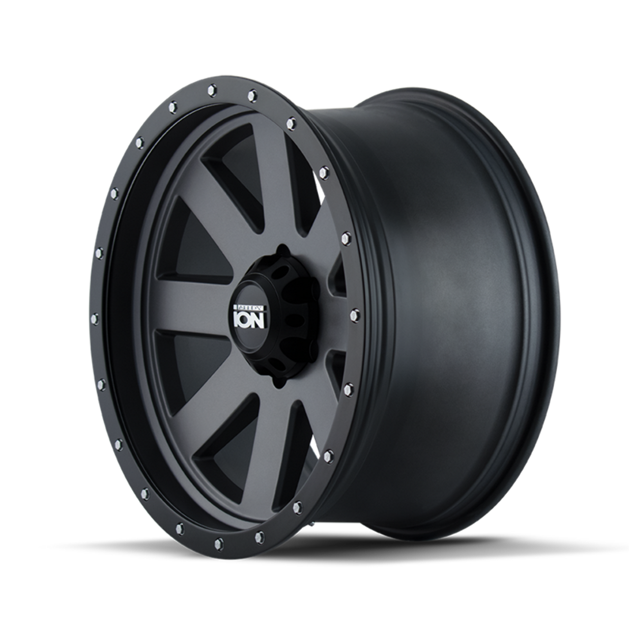 Set 4 20" Ion 134 20x10 Matte Gunmetal Black Beadlock 5x5 Wheels -19mm Rims