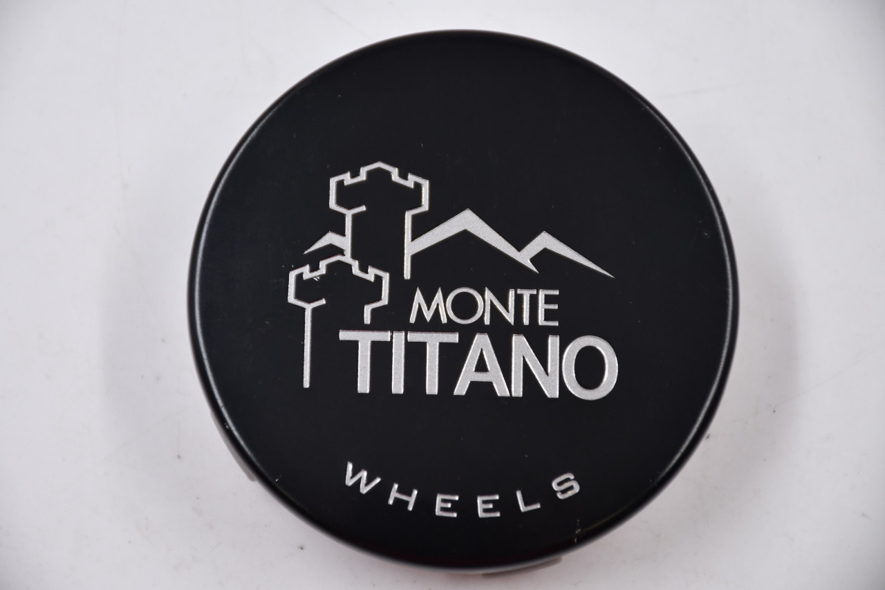 Monte Titano Wheels Black w/ Silver Logo Wheel Center Cap Hub Cap MG-P1706Z 2.75" Monte Titano Wheels Snap in