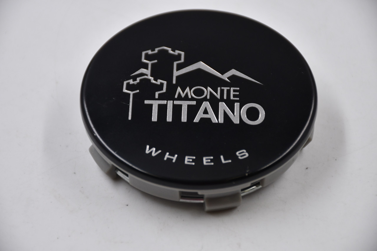 Monte Titano Wheels Black w/ Silver Logo Wheel Center Cap Hub Cap MG-P1706Z 2.75" Monte Titano Wheels Snap in