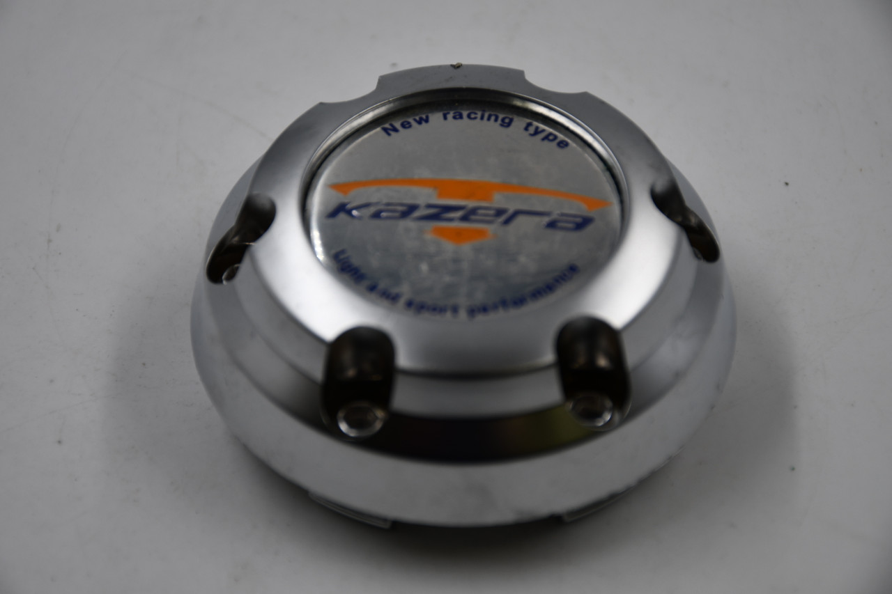Kazera Silver w/ Blue, Yellow, Chrome Logo Wheel Center Cap Hub Cap NX-09.02.15-W 2.75" Kazera Snap in
