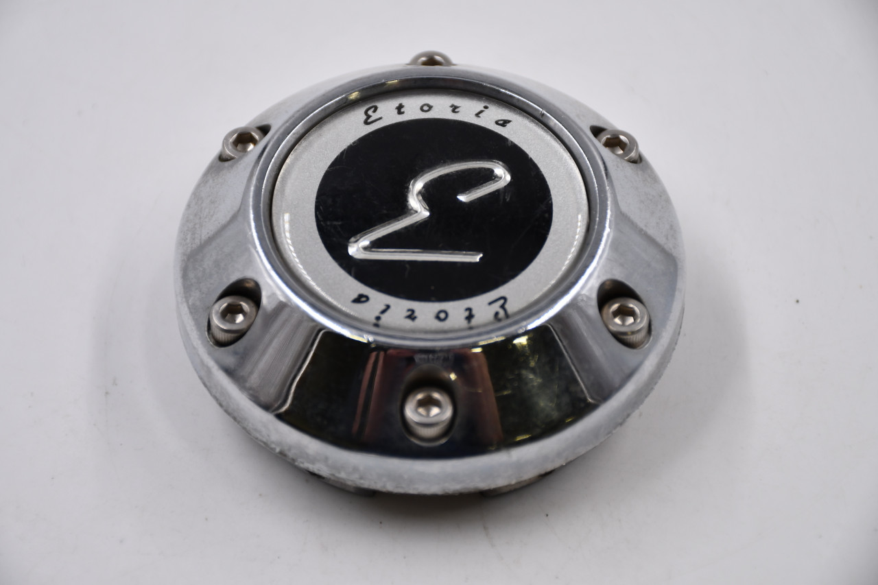 Etoria Chrome w/ Black & Chrome Logo Wheel Center Cap Hub Cap CAP-A89 2.875" Etoria
