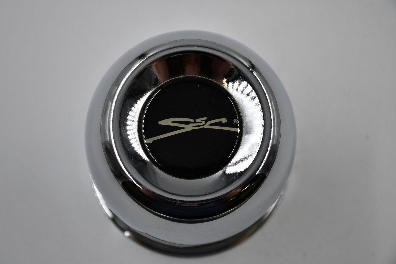 AfterMarket Chrome w/ Black & Gold Insert Wheel Center Cap Hub Cap HC216(SSC) 3.5" AfterMarket Push Thru w/SSC Insert