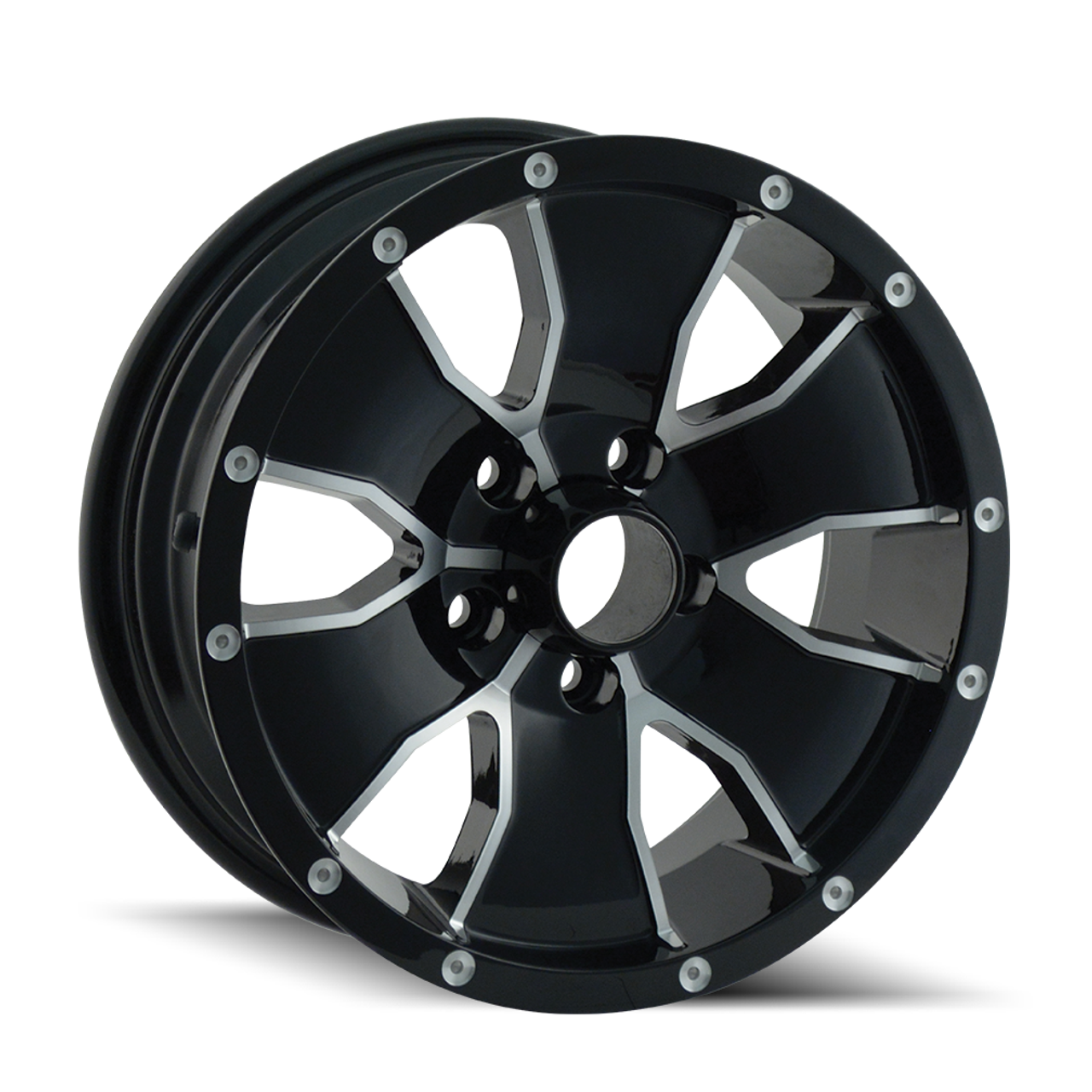 15" Trailer Wheels 14 15x6 Black Machined 6x5.5 Wheel 0mm Rim