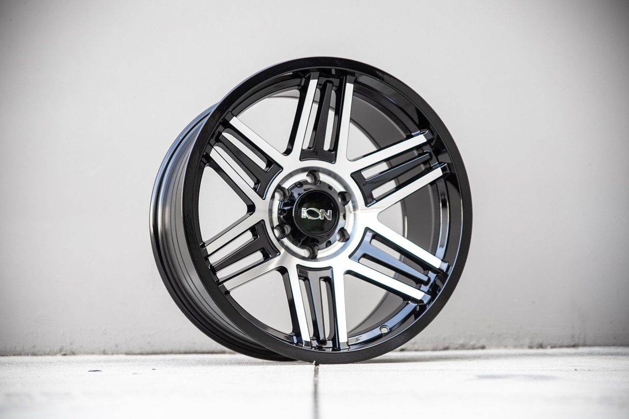 20" Ion 147 20x10 Black Machined 6x5.5 Wheel -19mm Rim