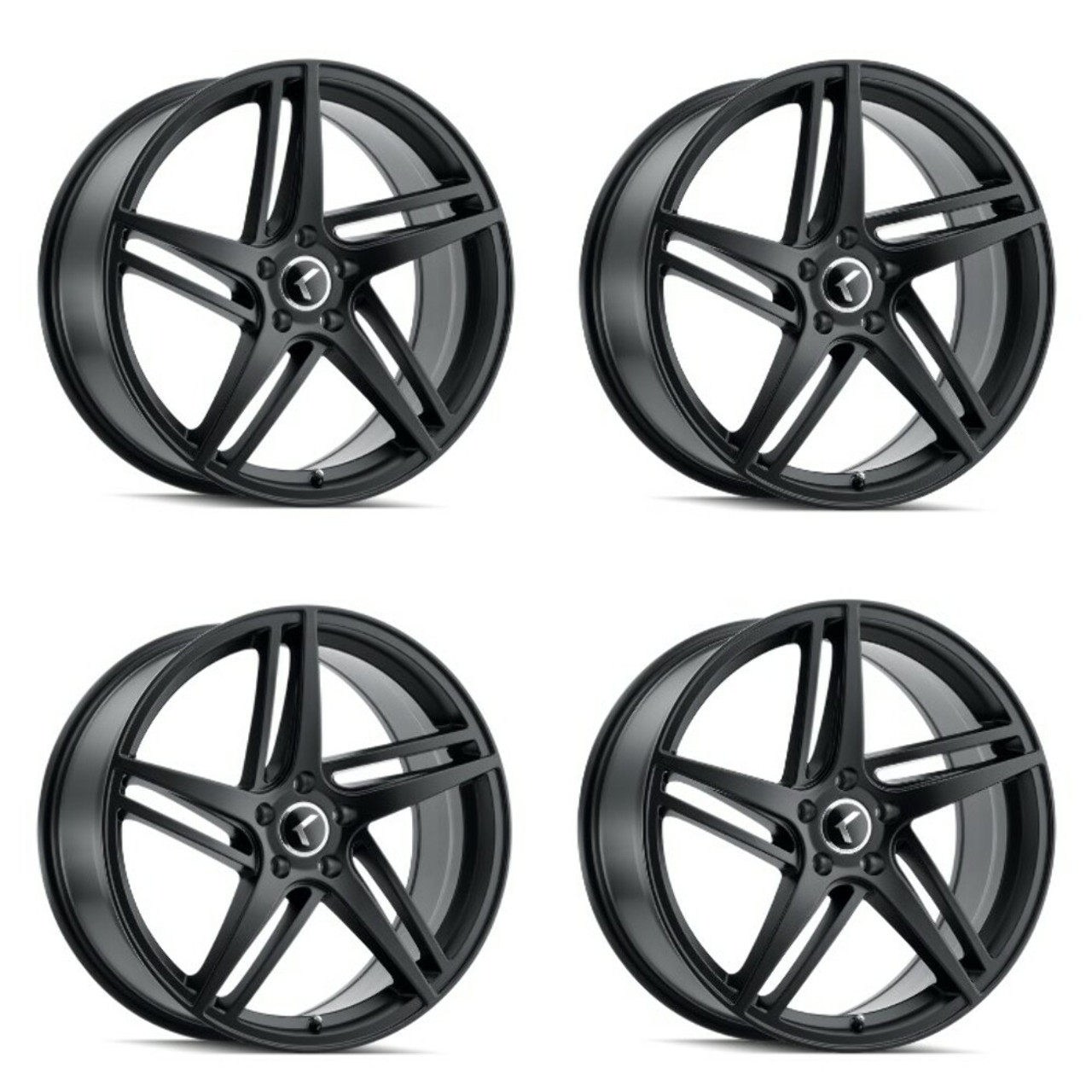 Set 4 17" Kraze Milano 17x8 Satin Black 5x4.5 Wheels 38mm For Jeep Ford Rims