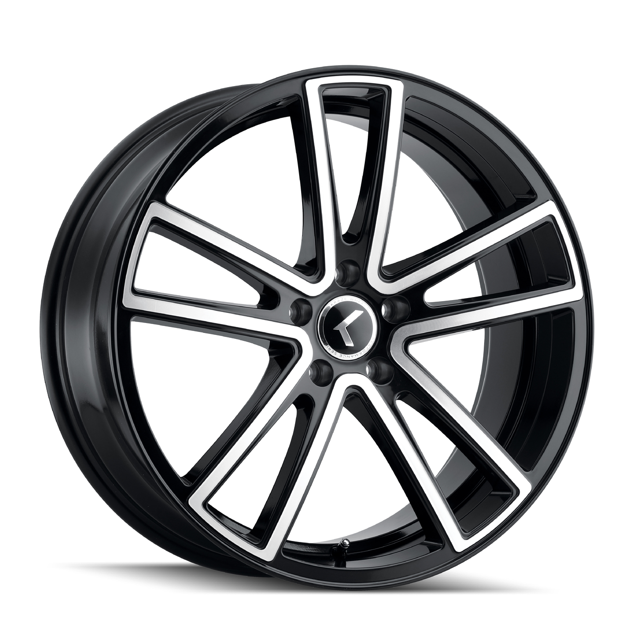 Set 4 17" Kraze Lusso 17x8 Black Machined 5x112 Wheels 38mm Performance Rims