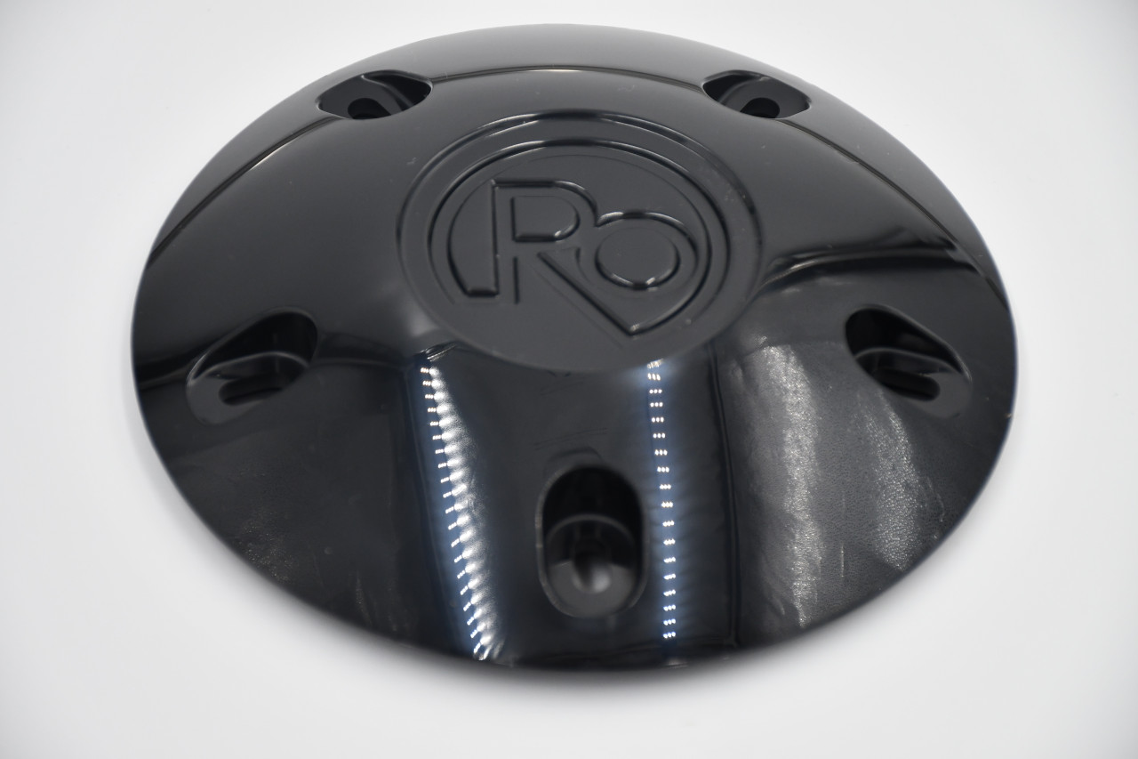 Set 4 Black Replacement Ro Center Caps Fit Any Wheel 5x4.5 5x4.75 5x5 w/1/2 Lugs