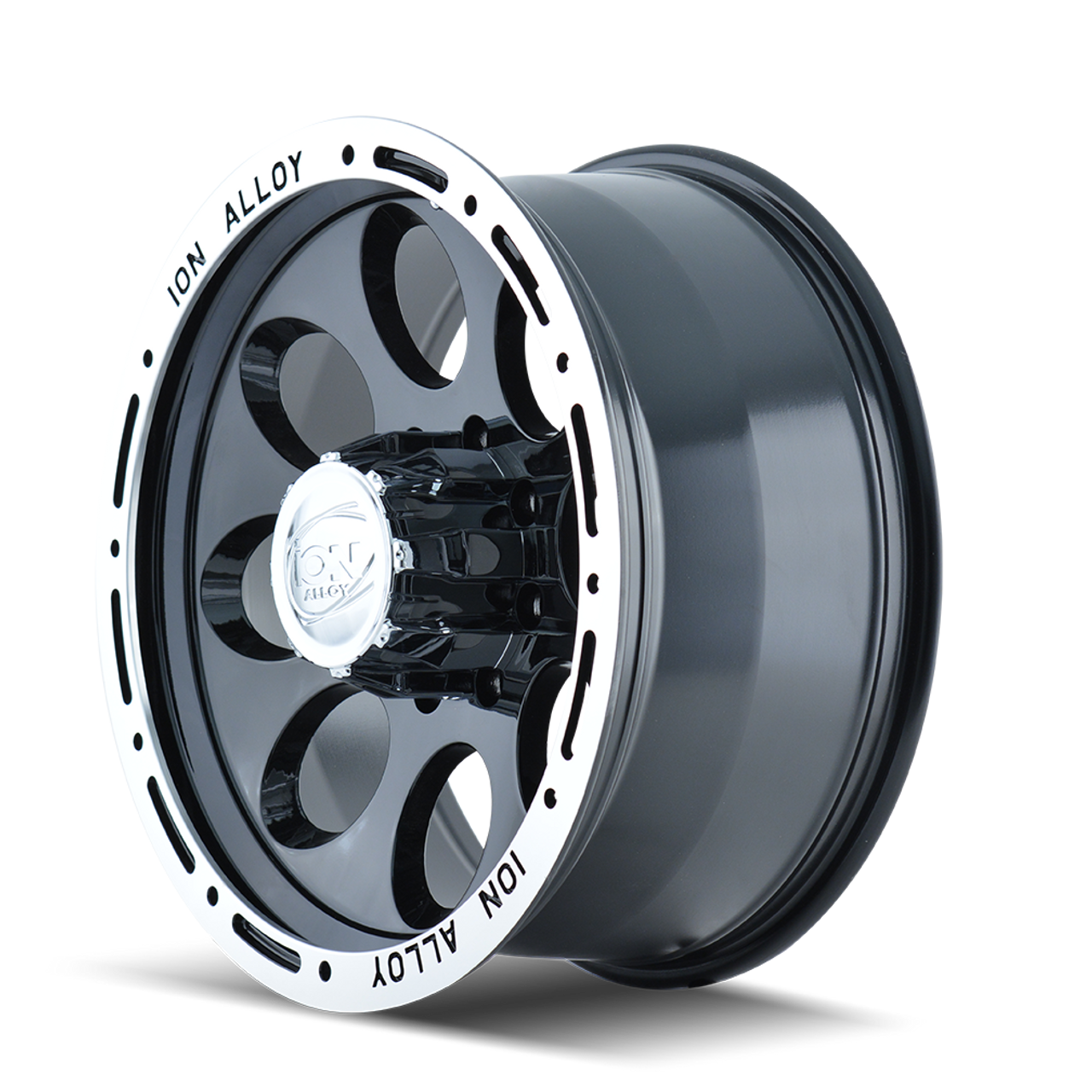 16" Ion 174 16x8 Black Machined 8x6.5 Wheel -5mm For Chevy Ford Truck Rim