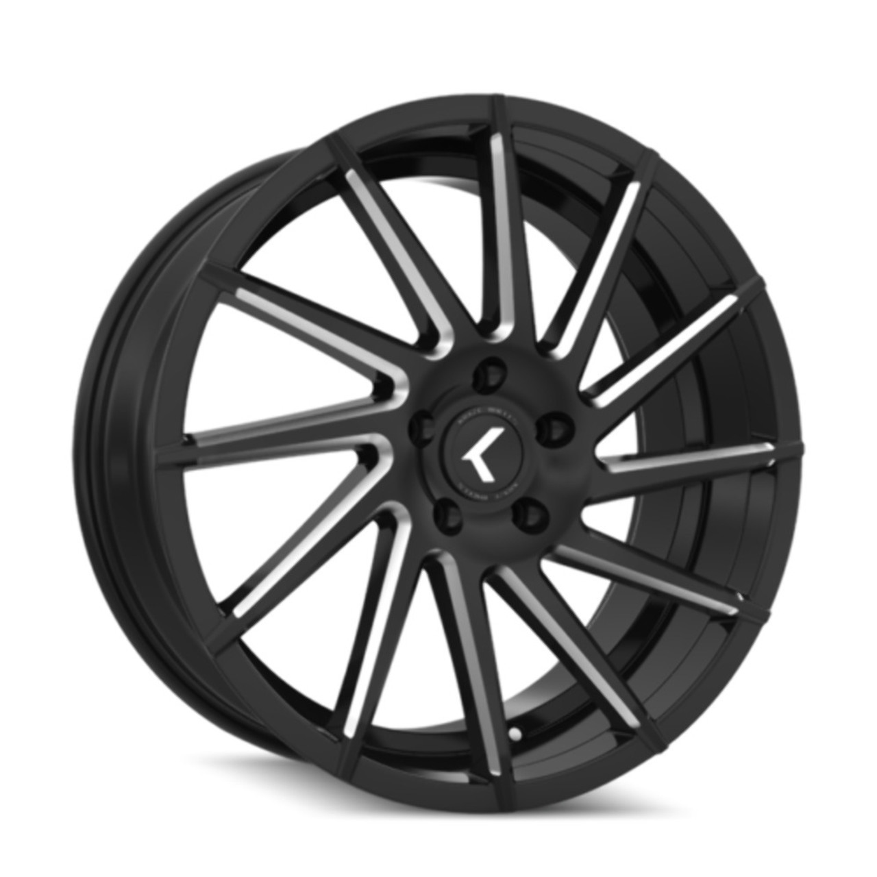 Set 4 22" Kraze Spinner 22x8.5 Black Milled 5x112 Wheels 40mm Performance Rims