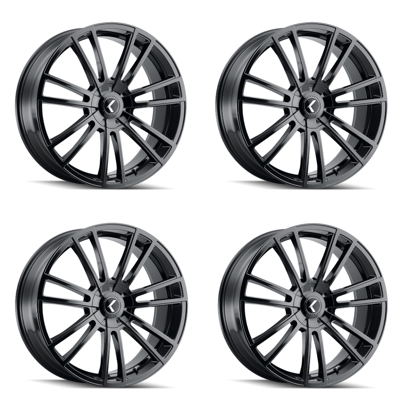 Set 4 18" Kraze Spectra 18x8 Gloss Black 5x110 5x5 Wheels 40mm For Jeep Rims