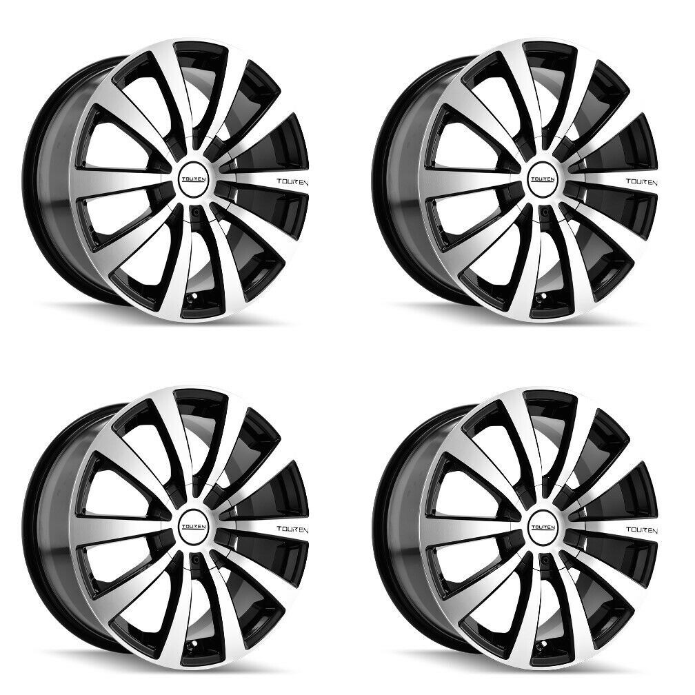 Set 4 18" Touren Tr3 18x8 Black Machined Face 5x110 5x115 Wheels 40mm