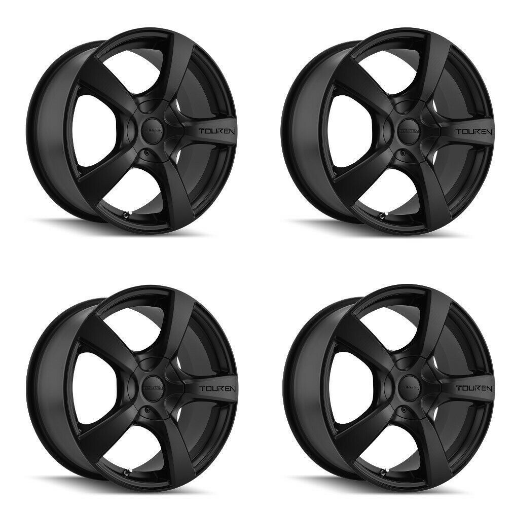 Set 4 16" Touren TR9 16x7 Matte Black 5x100 5x4.5 Wheels 42mm Rims