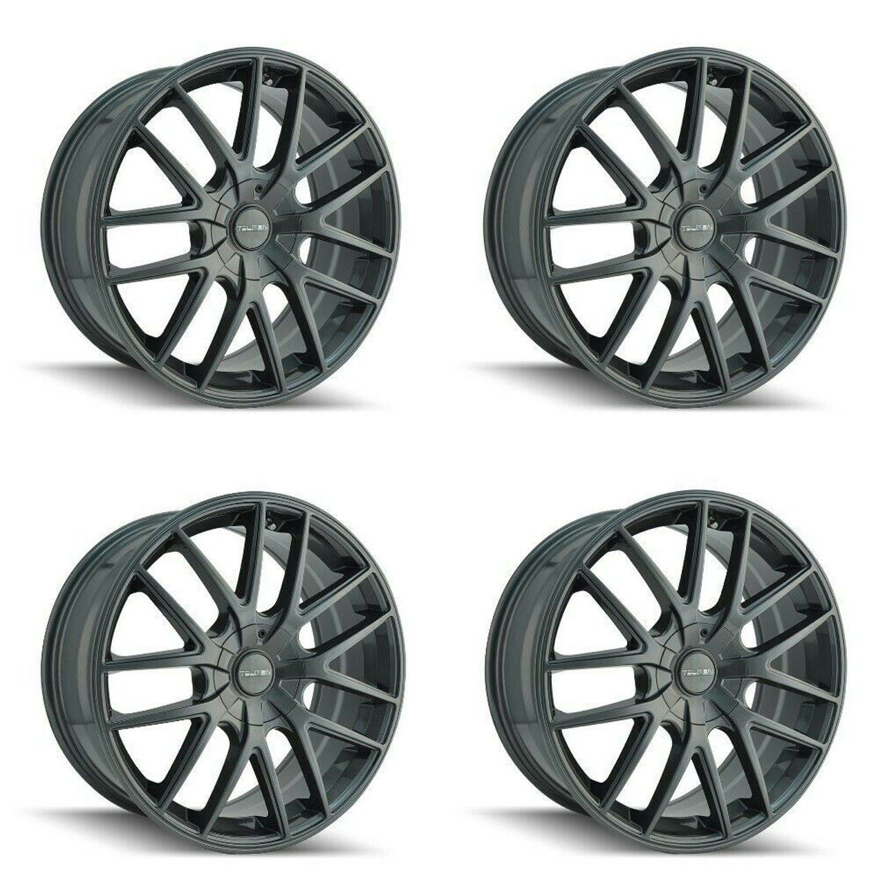 Set 4 20" Touren Tr60 20x8.5 Gunmetal 5x4.5 5x120 Wheels 20mm Rims