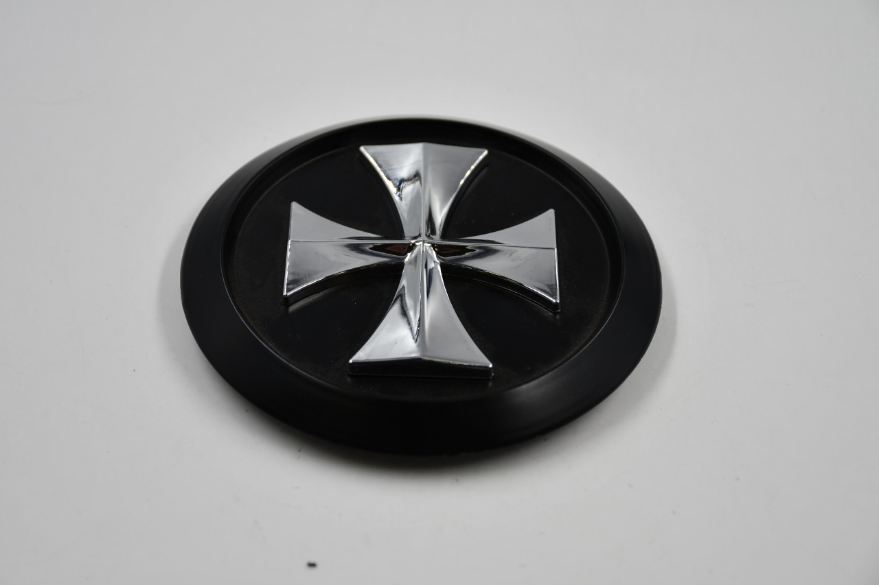 Cali Off Road Matte Black & Chrome Logo Wheel Center Cap Hub Cap C109106MB 4.5" Cali Off-Road Cross Logo Ornament