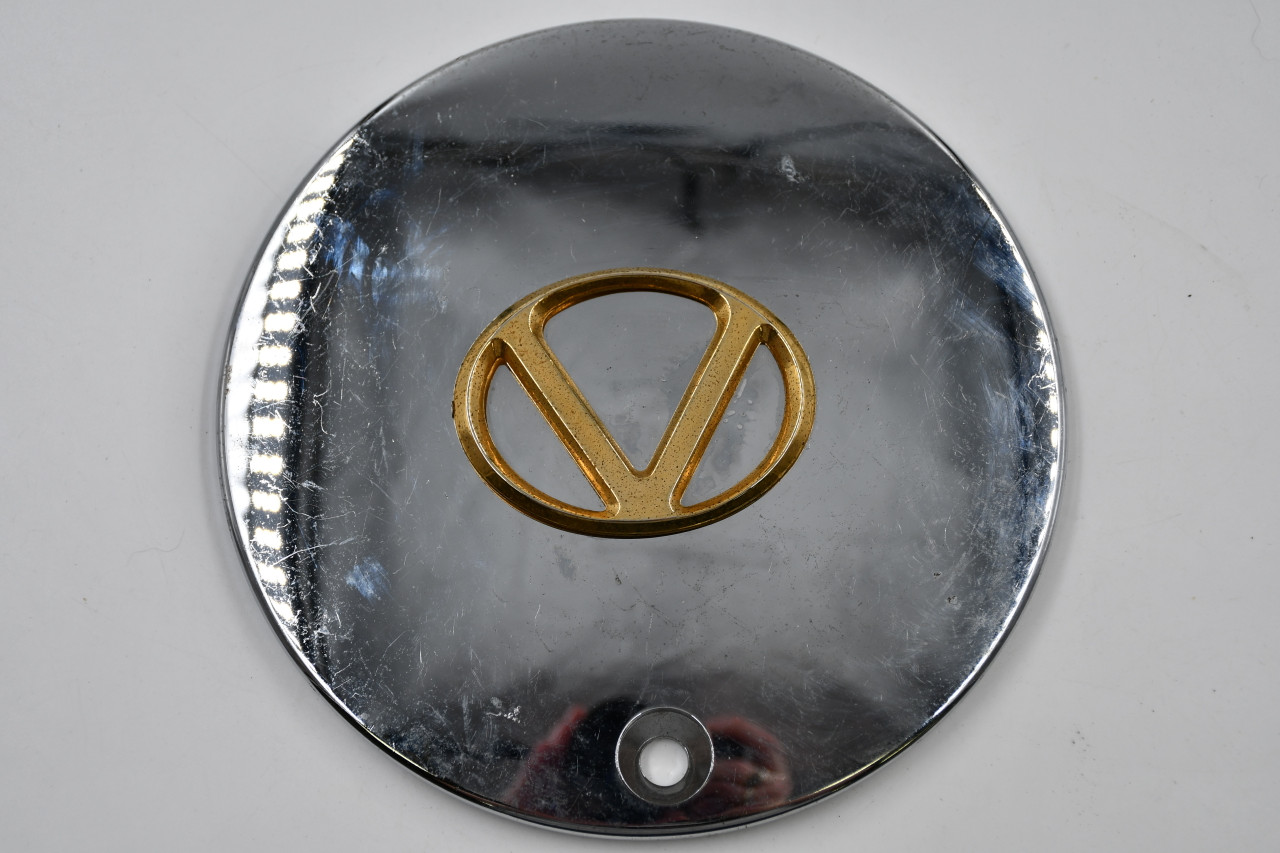 Vogue Chrome w/ Gold Logo Wheel Center Cap Hub Cap 991-0625