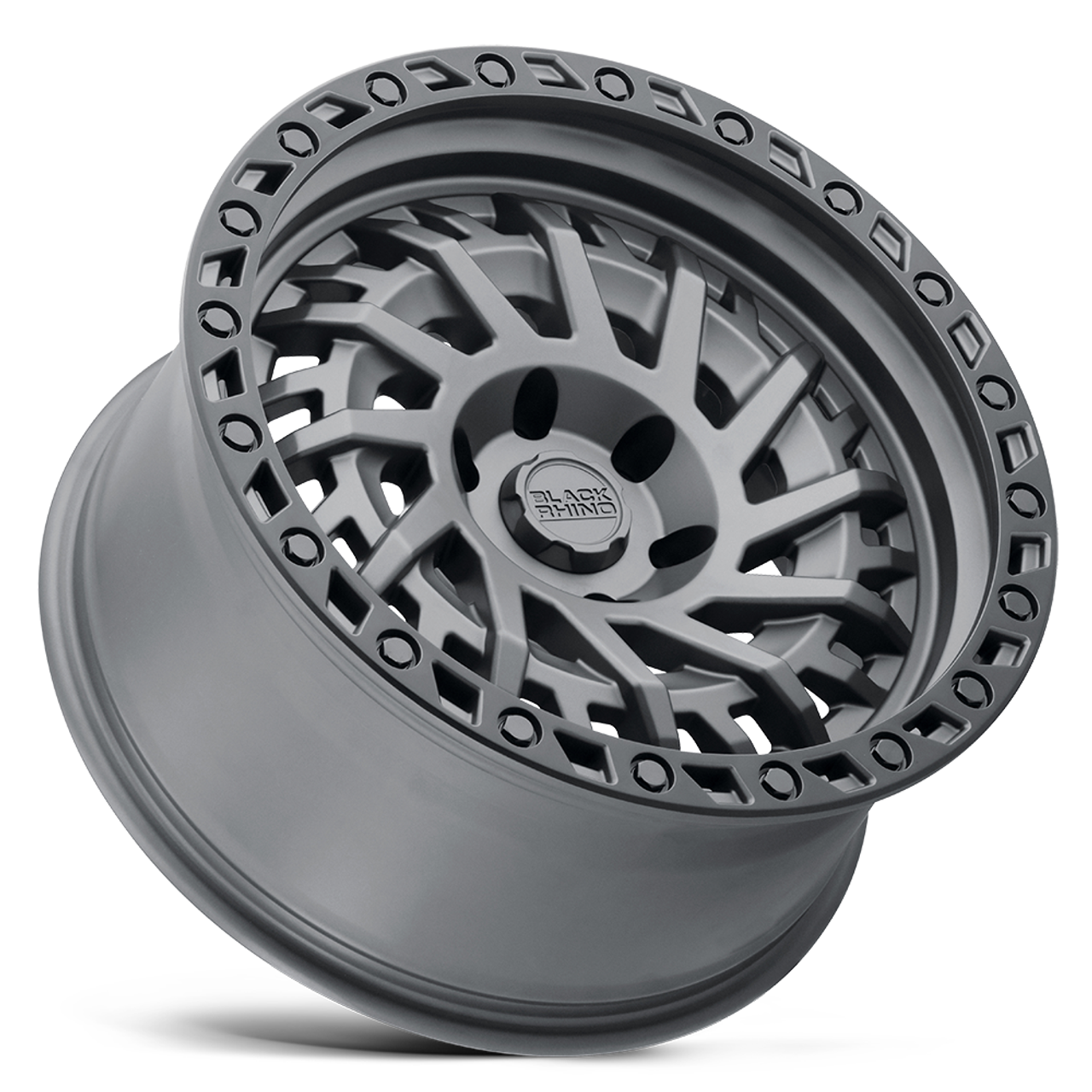 Black Rhino Shredder 17x9 6x5.5 Matte Gunmetal W/ Black Ring Wheel 17" 0mm Rim