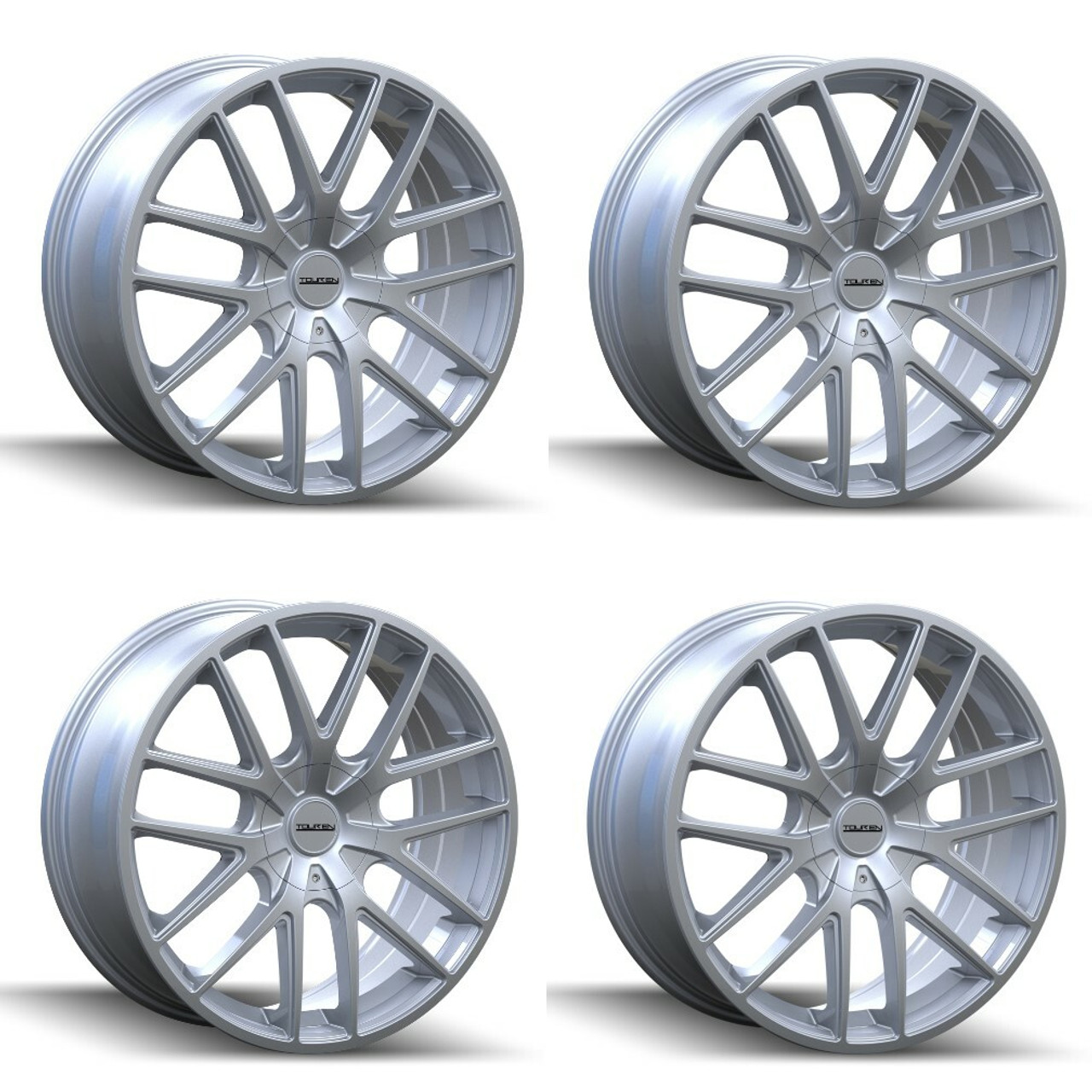 Set 4 17" Touren Tr60 17x7.5 Hypersilver 5x4.25 5x4.5 Wheels 42mm Rims