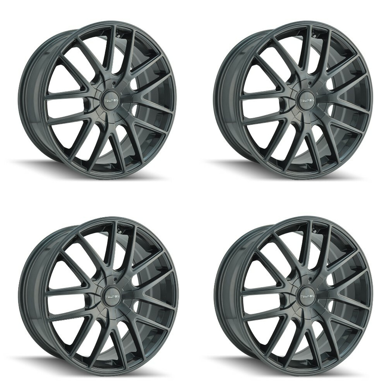 Set 4 18" Touren Tr60 18x8 Gunmetal 5x4.25 5x4.5 Wheels 40mm Rims