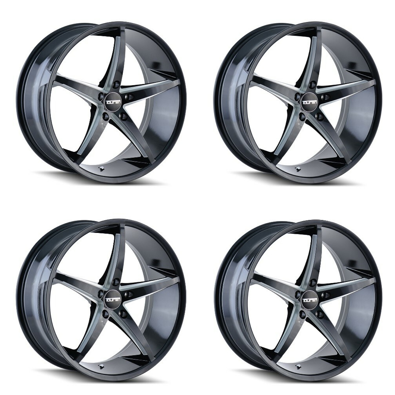 Set 4 18" Touren TR70 18x8 Black Milled 5x120 Wheels 35mm Rims