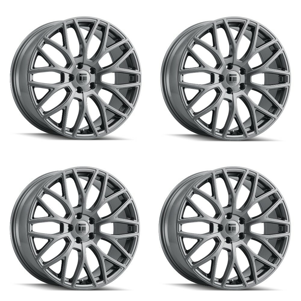 Set 4 20" Touren TR76 20x8.5 Graphite 5x4.5 Wheels 35mm Rims