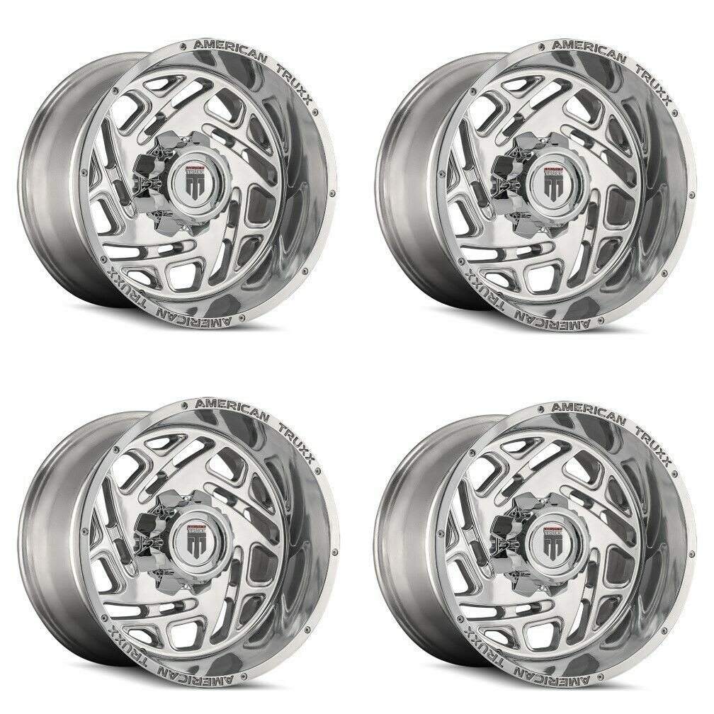 Set 4 20" American Truxx Cosmos 20x12 Polished 5x5.5 5x150 Wheels -44mm Rims